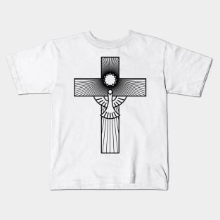 Christian cross and dove - a symbol of the Spirit Kids T-Shirt